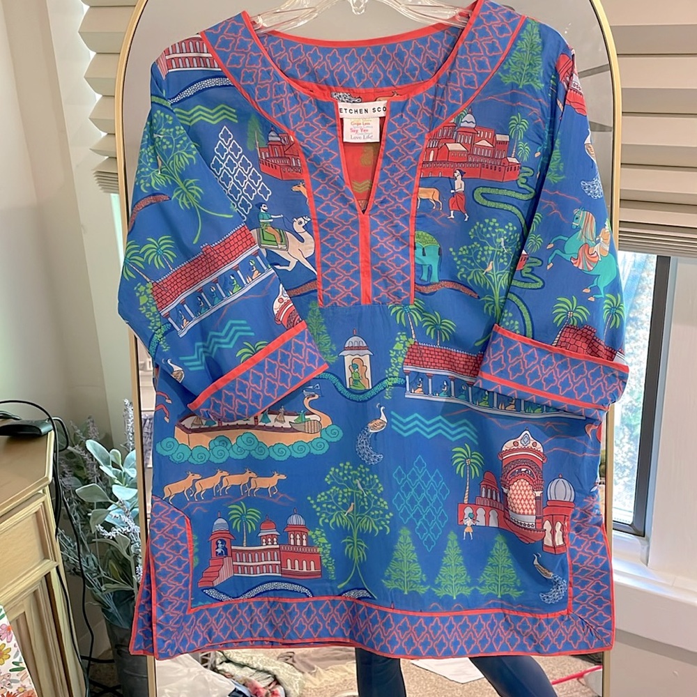 Gretchen Scott 100% cotton top, size M, EuC